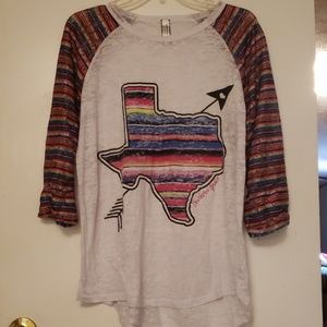 Womens co thinned graphic 3/4 sleeve shirt